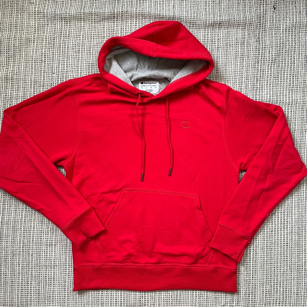 Red CHAMPION Pull Over Long Sleeve Hoodie Size Small